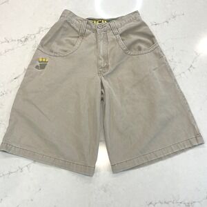 JNCO Stinger Shorts Mens 28 Tan Cotton Vtg Baggy Streetwear Skater‎ USA Rare